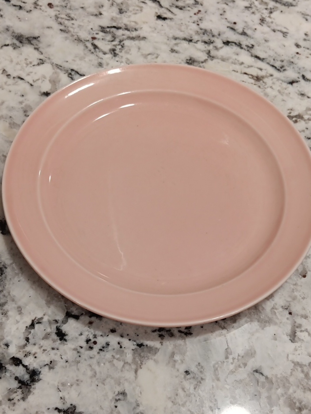 Vintage Lu Ray 9 Inch Blush Pink Ceramic Plate - 1940's